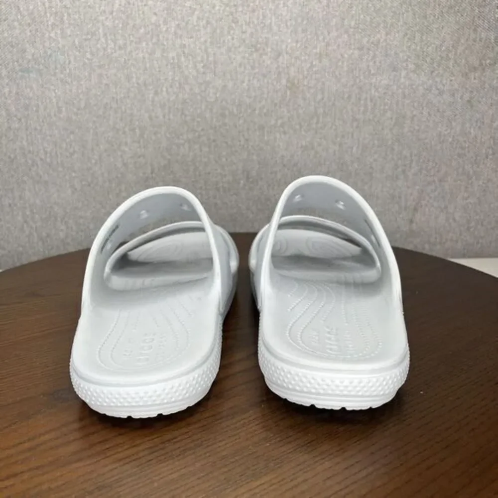 Crocs Sandals Men's Size 10 Gray Iconic Comfort 2 Strap Slip On Slide Beach Pool